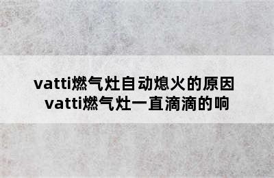 vatti燃气灶自动熄火的原因 vatti燃气灶一直滴滴的响